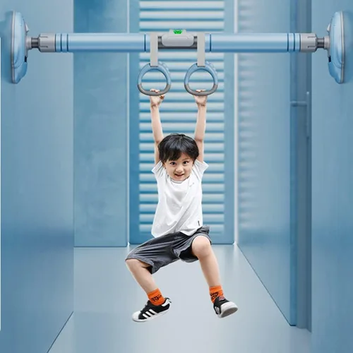 Miniatura 3 de Barra de dominadas con marco de puerta de barra para barbilla arriba, barra horizontal de fitness para niños, adolescentes y adultos, segura y Azul