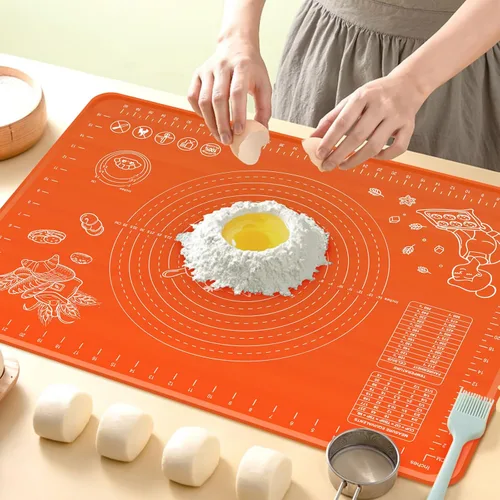 Miniatura 8 de Tapete de Silicona para Hornear de 28" x 20" de Grosor Extra para Amasar con Medidas y Elevación de Bordes, Tapete de Repostería de Silicona