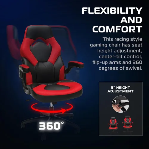 Miniatura 4 de RESPAWN 3085 Silla para juegos ergonómica para adultos, silla de oficina de respaldo alto con reposacabezas y brazos abatibles, asiento