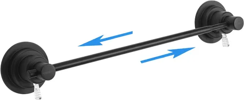 Miniatura 7 de Sneatup Toallero con ventosa extensible de 43,2 a 73,7 cm de acero inoxidable (chapado en cromo)