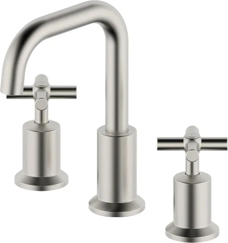 Miniatura 14 de Grifo de baño generalizado de dos manijas, grifos de baño para fregadero de 3 agujeros con drenaje emergente push up, 2 manijas, grifo de fregadero