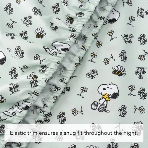 Miniatura 3 de Berkshire Blanket Peanuts® - Juego de sábanas para niños, tamaño individual, 3 piezas, lindo personaje Snoopy impreso, sábanas de microfibra suave