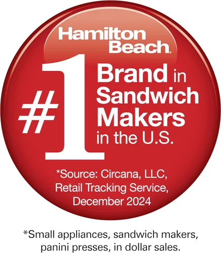 Miniatura 10 de Hamilton Beach Sandwichera doble para desayuno con temporizador, lista en 5 minutos, anillo para cocinar huevos antiadherente libre de PFAS, apto
