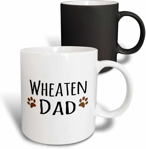 Miniatura 7 de 3dRose inspirationzstore Pet Designs – Wheaten perro Dad – Soft Coated Wheaten Terrier – Doggie by Breed Doggy Lover – Titular café huellas – Tazas