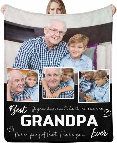 Miniatura 21 de Manta personalizada para papá abuelo, regalo de manta personalizada para el día del padre, manta personalizada con foto para papá, regalo