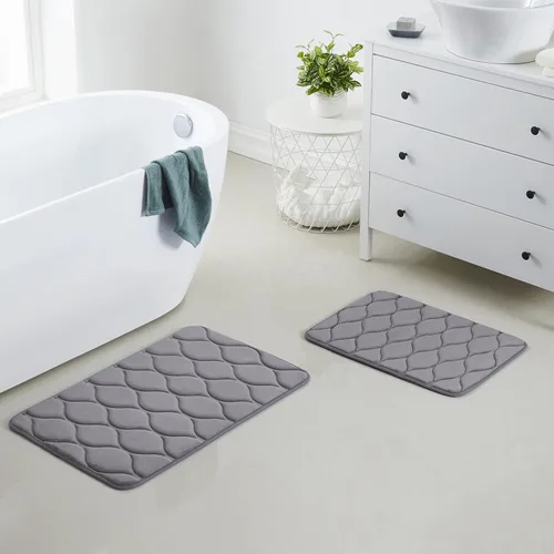 Miniatura 42 de Yafa Home Fashion 1 alfombra de baño de 17 x 24 pulgadas, espuma viscoelástica, absorbente de agua y antideslizante, color negro