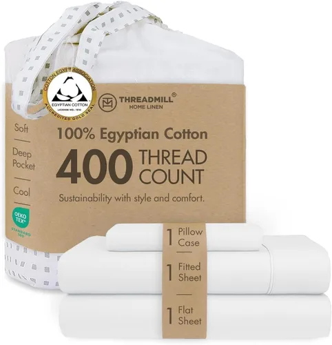 Miniatura 32 de Threadmill Juego de sábanas de algodón egipcio tamaño completo Sábanas de 100% algodón egipcio certificado para cama de tamaño completo Juego
