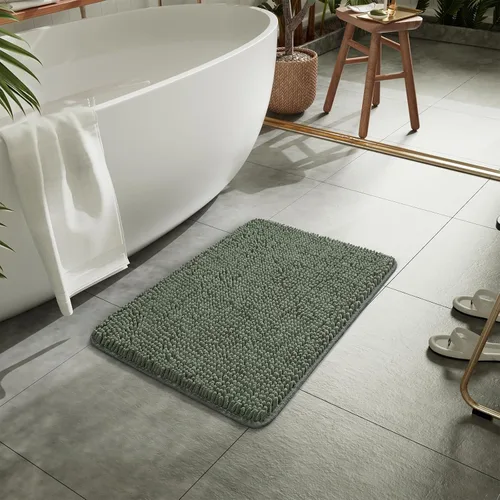 Miniatura 7 de LOCHAS Alfombra de Baño de Lujo Lanuda Tapete de Baño 24 x 17 Pulgadas, Alfombras de Baño Lavables Antideslizantes para Baño y Ducha, Alfombras