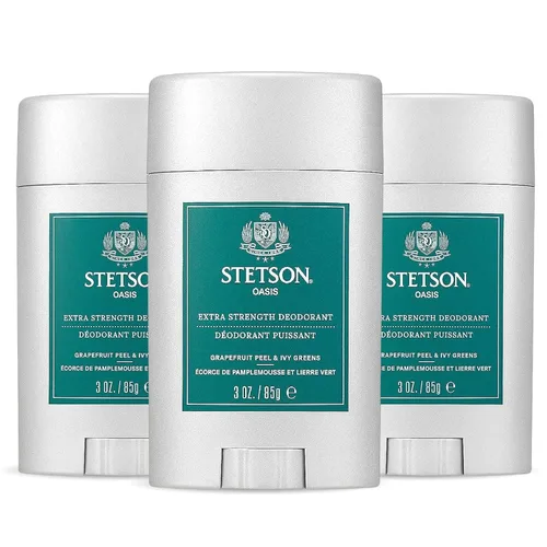 Stetson - Desodorante extra fuerte para el cuidado personal de Scent Beauty - Desodorante en barra de gel para hombre, kit de aseo personal de 3
