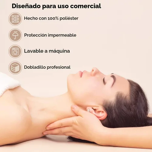Miniatura 4 de ForPro Professional Collection Funda impermeable para mesa de masaje, juego de sábanas protectoras de tratamiento de spa para mesas de masaje