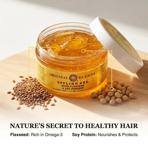 Miniatura 3 de Gel natural de linaza para el cabello para niños y familias sin alcohol, sin sulfatos, sin parabenos, vegano - Domina el encrespamiento - Gel