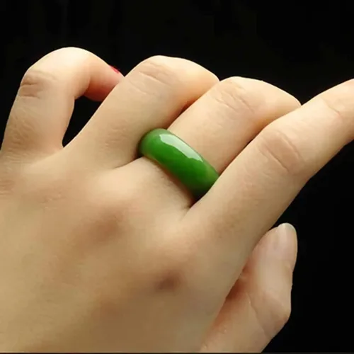 Miniatura 6 de Anillo de jade - Jade hetian verde naturalblanco, anillos de jade verde para mujeres y hombres, joyería de jade, regalos para mujeres