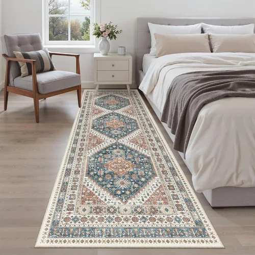 Miniatura 145 de Madane Tapete lavable de 2 x 10 pies para pasillo, cocina, recibidor, clásico, suave, antideslizante para interiores, casa de campo, baño, sala
