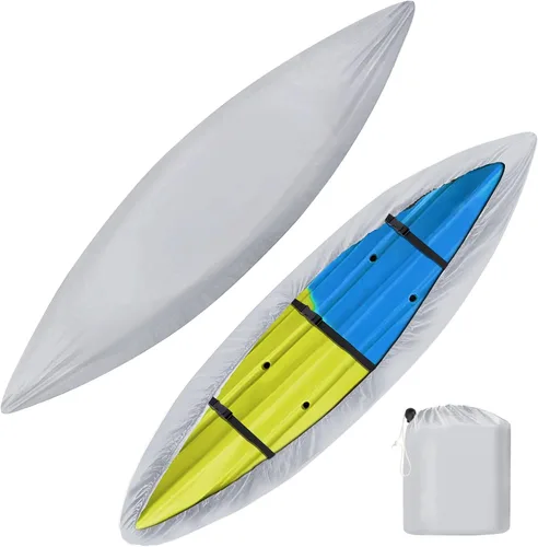 i Cover Kayak, Almacenamiento Exterior de Servicio Pesado Impermeable, Resistente a los Rayos UV, Cubiertas para Embarcaciones que se Adaptan a Negro