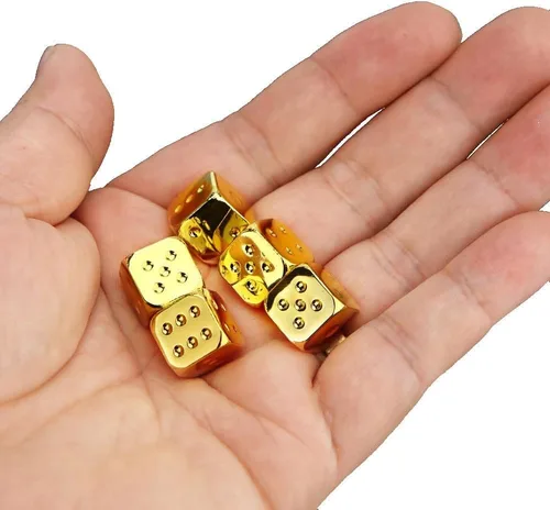 Juego de dados poliédricos de aleación de zinc para juego de mesa (dorado)