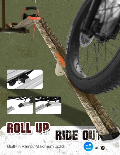 Miniatura 4 de Portabicicletas de Enganche Young - Portabicicletas para Coche SUV Camión RV, para 2 Bicicletas Eléctricas, Capacidad 200lbs Neumáticos Anchos