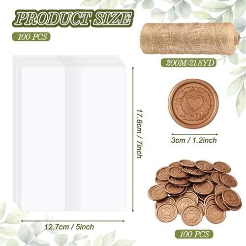 Miniatura 2 de Qilery El kit de invitación de boda incluye chaqueta de vellum preplegada para invitación de 5 x 7 pulgadas, flor seca del aliento del bebé