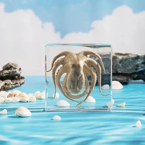 Miniatura 5 de Pulpo de taxidermia, especímenes de pulpo real, espécimen de animales en resina para educación científica en el aula, gran regalo para fanáticos