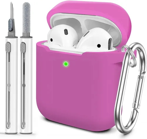Miniatura 18 de Funda Protectora para AirPods 1/2, viene con kit de limpieza, funda protectora de silicona suave con hebilla, compatible con estuche de carga