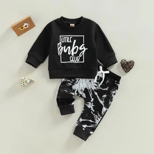 Miniatura 86 de Ropa de bebé niño 3 6 9 12 18 24M 3T Conjunto de pantalones con capucha patchwork sudadera con capucha pantalones de rayas traje de otoño invierno