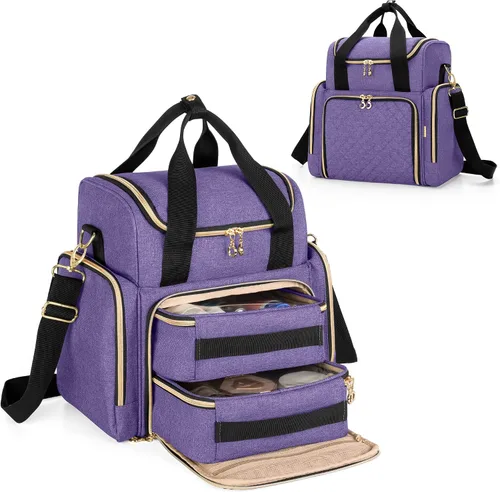 Miniatura 10 de LUXJA Bolsa de maquillaje Bolsa de cosméticos Bolsas extraíbles, Negro