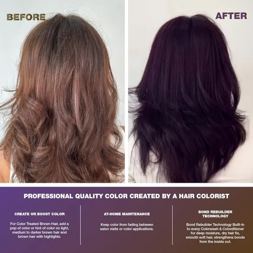 Miniatura 5 de Celeb Luxury Intense Color Depositing Colorwash Shampoo + BondFix Rebuilder, tinte vegano para el cabello, a base de plantas de origen sostenible
