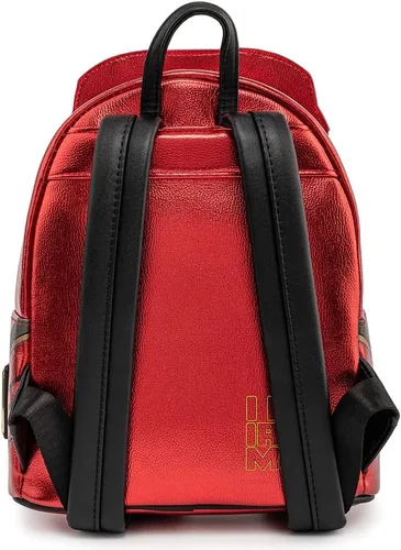 Miniatura 5 de Loungefly x Marvel Iron Man Light Up Mini Mochila de cuero metálico, Rojo metálico, Mochilas Daypack