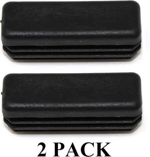 Miniatura 2 de Tapa rectangular negra de plástico de 1/2 x 1-1/2 pulgadas, tapón de acabado, tapa de extremo de tubo de tubo, universal para silla duradera (2)