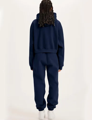 Miniatura 64 de Kissonic Conjunto deportivo de forro polar para mujer, 2 piezas, sudadera con capucha y pantalones deportivos