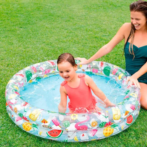 Miniatura 2 de Piscina inflable Stars Kiddie con 2 anillos circulares de 48 pulgadasx10 pulgadas por Intex, Kit de mantenimiento, Paquete de 10, Beige