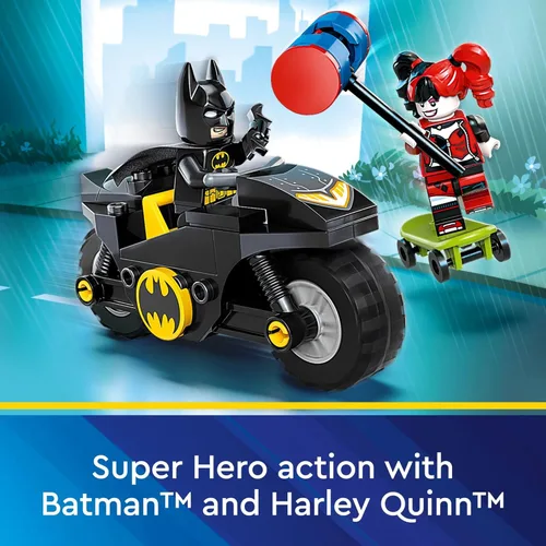 Miniatura 4 de LEGO DC Batman Versus Harley Quinn 76220, juego de figuras de acción de superhéroe con patineta y juguete de motocicleta para niños, niños y niñas