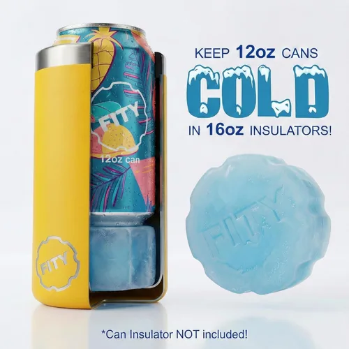 Miniatura 2 de FITY Paquete de 2 unidades de hielo congelable multiusos para vasos, loncheras, bolsas de pañales, dolores musculares, adaptador de lata de 12 onzas