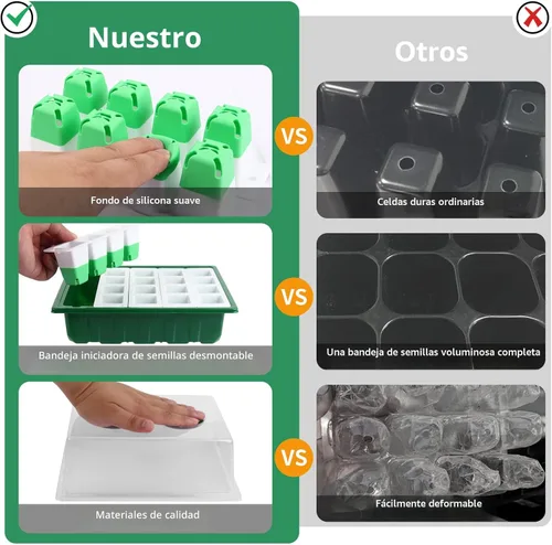 Miniatura 4 de Sondiko Bandeja de inicio de semillas con celdas de silicona suave, 80 celdas de bandejas de plántulas, kit de inicio de semillas, paquete de 4
