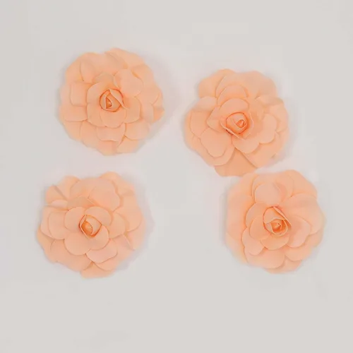 Efavormart - Rosas de espuma 3D grandes para decoración de bodas, paquete de 4 flores artificiales de 12 pulgadas, color oro rosa, ramo de bricolaje
