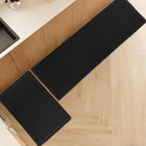 Miniatura 15 de Alfombra de Baño de Lujo tipo Waffle, Súper Absorbente Antideslizante, Alfombras de Baño Bohemias, Ultra Suaves y Cómodas, Lavables a Máquina