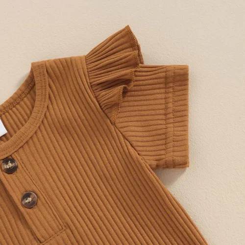 Miniatura 48 de Sejardin Ropa de verano para bebé y niña, recién nacida, manga corta, con letras, mameluco elástico con diadema