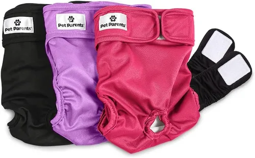 Pet Parents® - Pañales lavables para perros (paquete de 3). Color: Princess, pañales medianos para perros