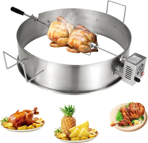 Miniatura 10 de VEVOR Parrilla asadora, asador de cerdo y cordero al aire libre de 37 pulgadas, asador de asador de carbón con capacidad de 132 libras, ruedas