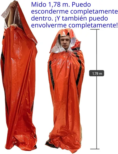 Miniatura 3 de Paquete de 2 sacos de dormir de emergencia Manta de emergencia portátil equipo de supervivencia