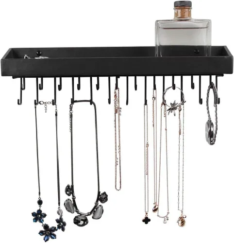 Miniatura 8 de J JACKCUBE DESIGN Soporte para Collares Montado en la Pared Organizador de Joyas para Pulseras, Aretes y Anillos con 25 Ganchos - Decoración Gótica