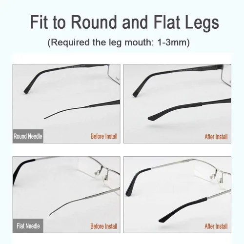 Miniatura 6 de 10 pares de puntas de silicona antideslizantes para las orejas, funda de tubo, puntas de repuesto suaves solo para lentes de sol de alambre delgado