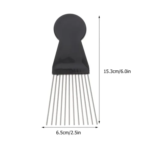 Miniatura 2 de KALLORY Peine desenredante 2 piezas para herramientas de trenza de metal para mujeres y hombres, peluca de salón y peines desenredar peine africano