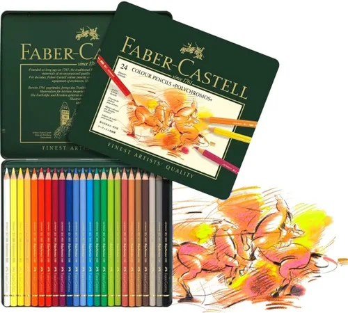 Miniatura 4 de Faber-Castell Polychromos - Lápices de colores para artistas, lata de 24 colores, lápices de artistas de alta calidad