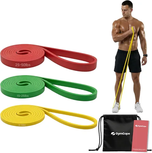 GymCope Bandas de resistencia para dominadas, juegos de bandas de asistencia de 3/4/5 para hombres y mujeres, bandas de ejercicio de entrenamiento