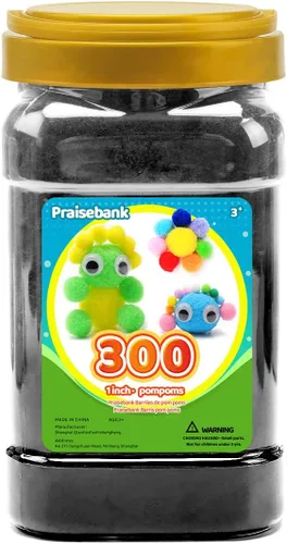 Miniatura 9 de Praisebank 300 pompones de 1 pulgada para artes y manualidades, manualidades en tarro