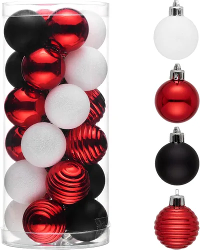 Miniatura 17 de Valery Madelyn - Juego de adornos pequeños de 1.57 pulgadas para árbol de Navidad, adornos de bolas colgantes inastillables para decoración de dorado