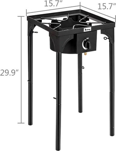 Miniatura 2 de Estufa de exterior Quemador de propano de alta presión Cocina de gas portátil Patas ajustables en altura Estufa de cocina desmontable para acampar