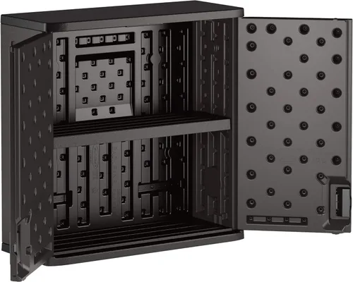 Miniatura 4 de Suncast Commercial - Gabinete de pared de resina resistente de 4 pies cúbicos con estante ajustable reforzado con metal y manijas con cerradura