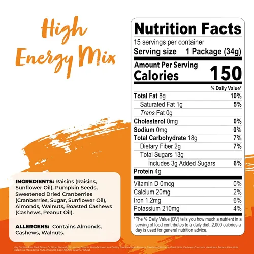 Miniatura 2 de Nature's Garden Mezcla de alta energía, nueces mixtas de lujo, aumento de energía, mezcla de rastro de alta energía, arándanos, pasas, almendras