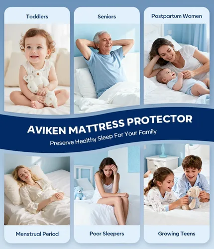 Miniatura 7 de Protector de colchón impermeable tamaño individual, suave y transpirable con bolsillo profundo de 8 a 21 pulgadas, funda de colchón refrescante